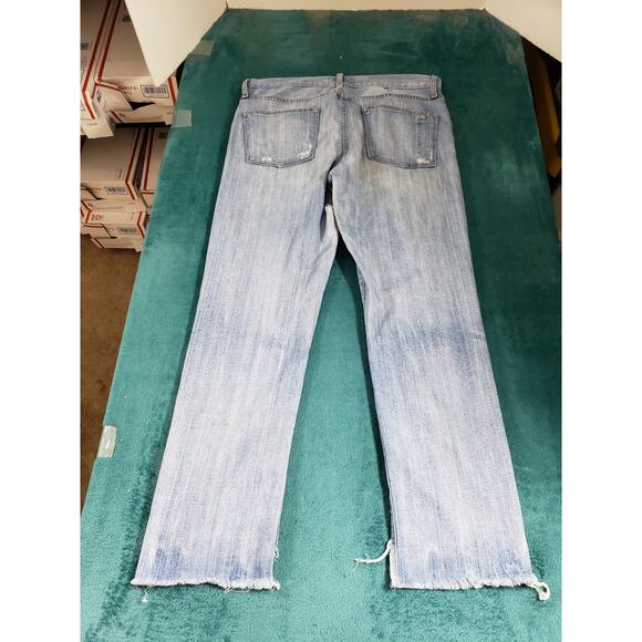 Free People Jeans Size 28 Womens Blue Pants Stretch Denim Fray Hem Ankle - Picture 12 of 13